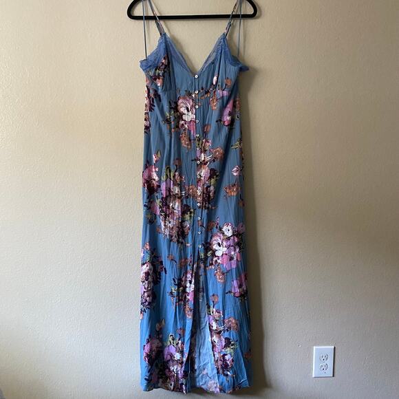 LOVESTITCH PRESSED FOR PETALS Floral Maxi Lace Fairy Dress SZ L - Picture 3 of 14